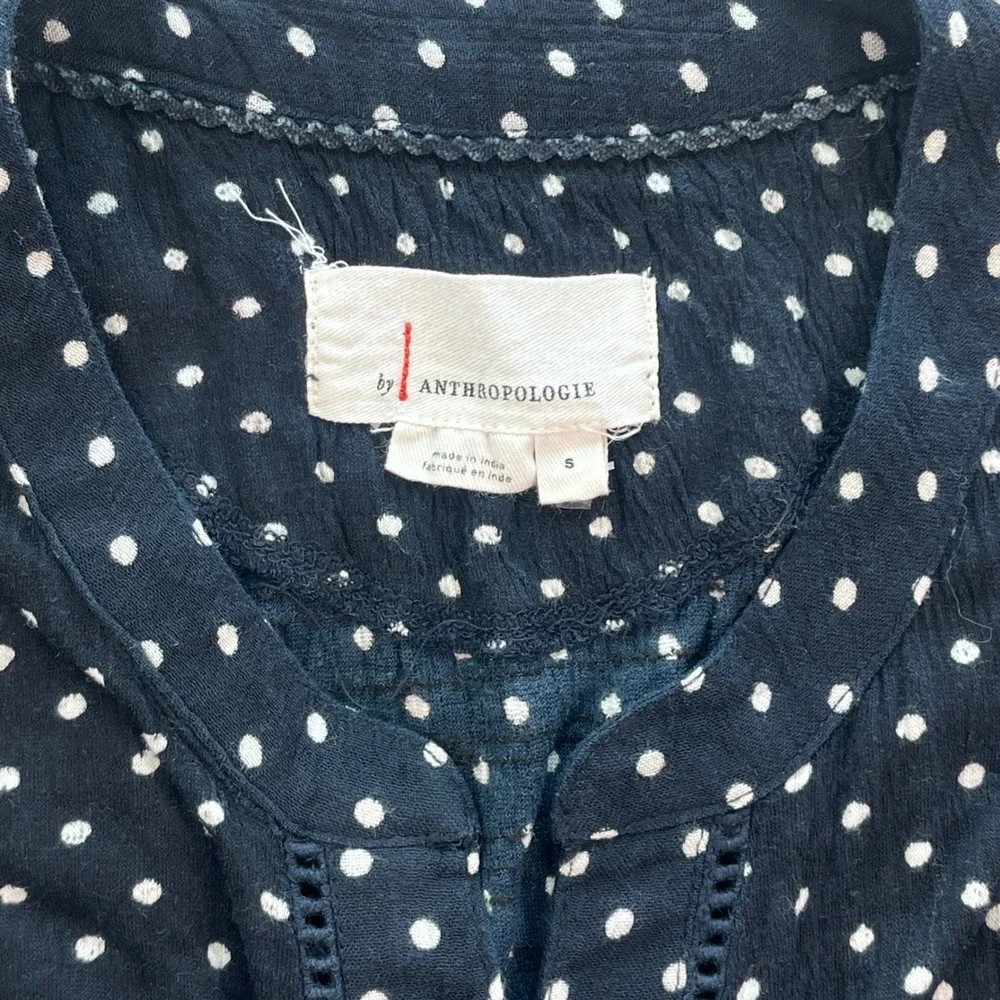 By Anthropologie Sleeveless Hi-Low Dress Size S Polka Dots Babydoll Mini Dress - Picture 3 of 9